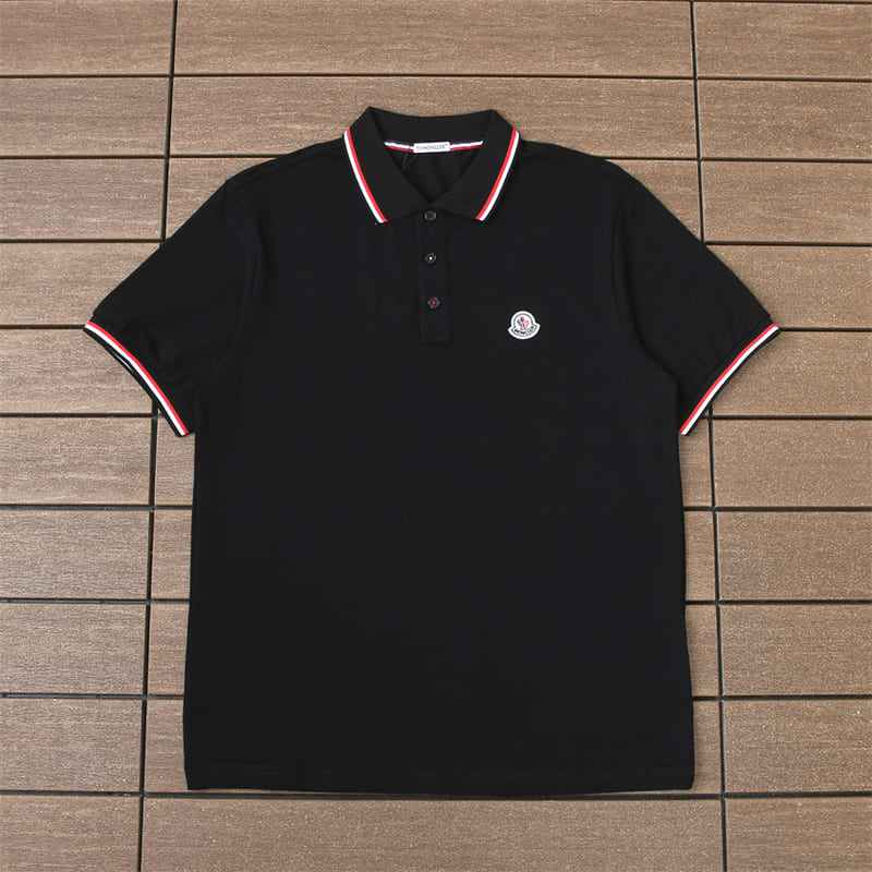 Camiseta Moncler Rib Polo Color Negro