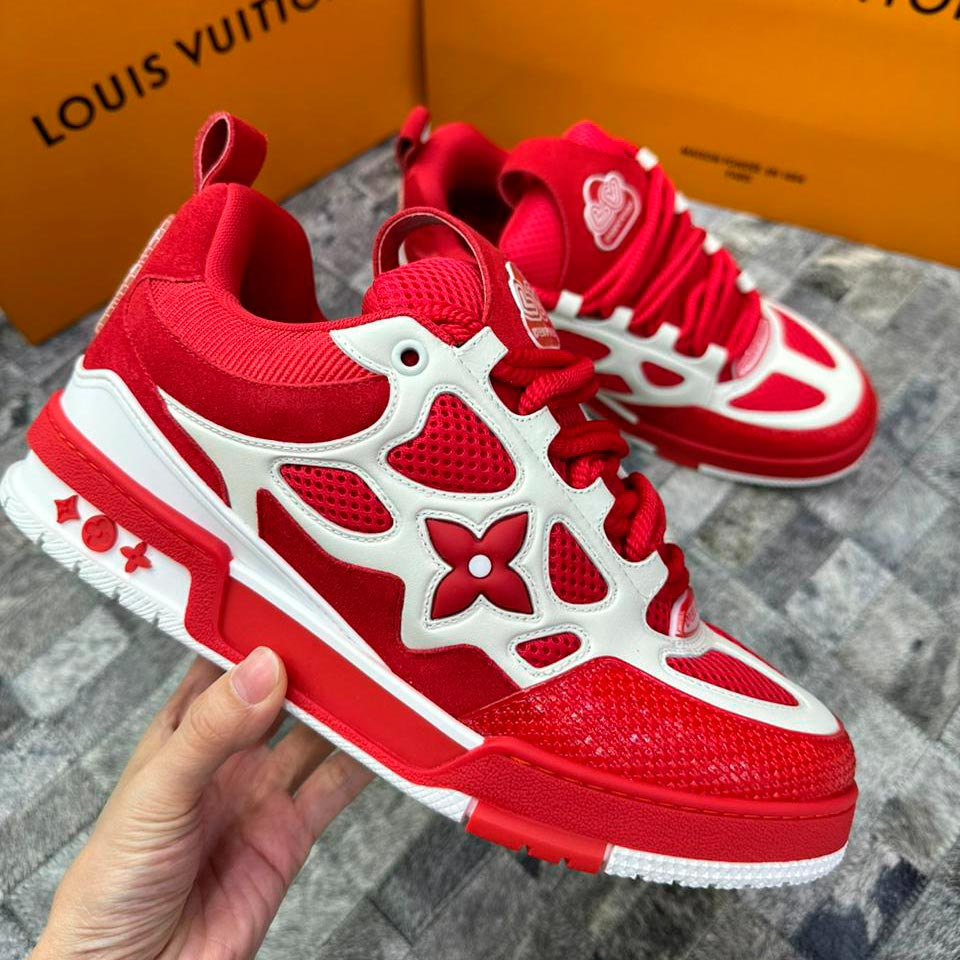 Tênis Louis Vuitton LV Skate Rojo e Blanco
