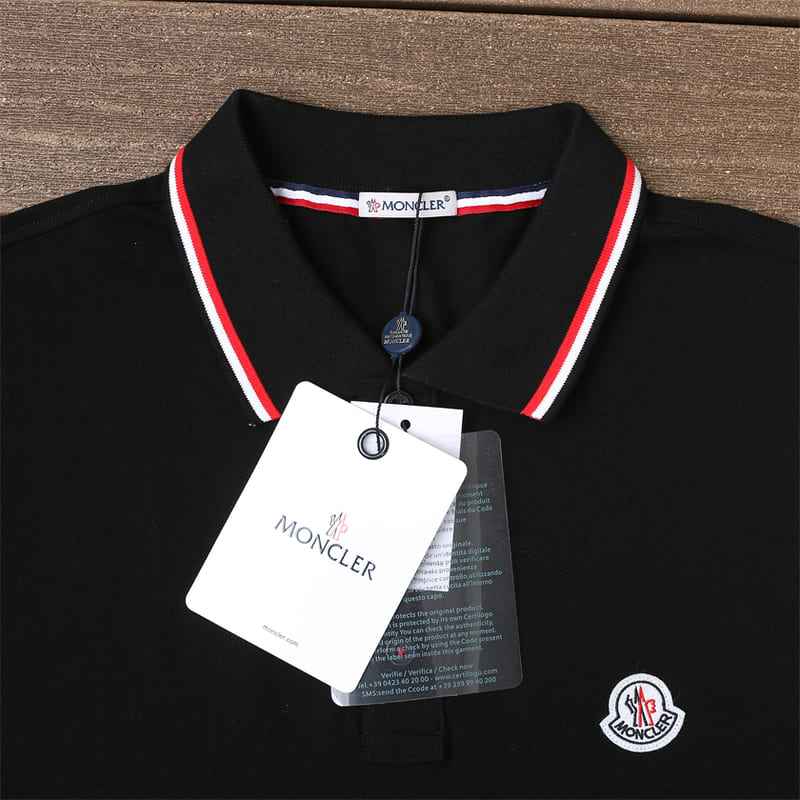 Camiseta Moncler Rib Polo Color Negro