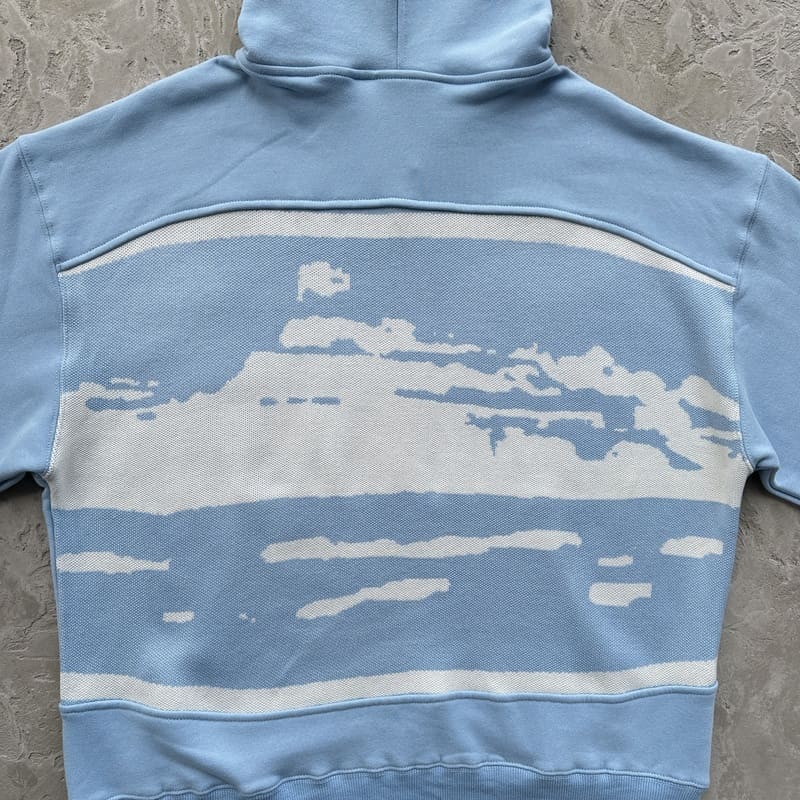 Chaqueta Corteiz Hybrid Knit Alcatraz Azul