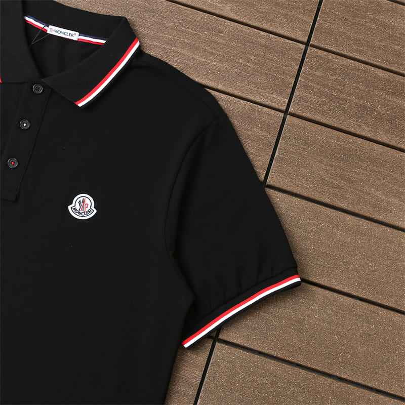 Camiseta Moncler Rib Polo Color Negro