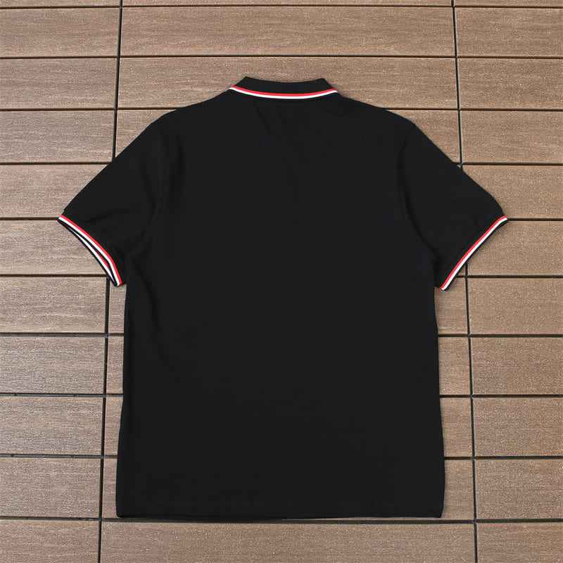 Camiseta Moncler Rib Polo Color Negro