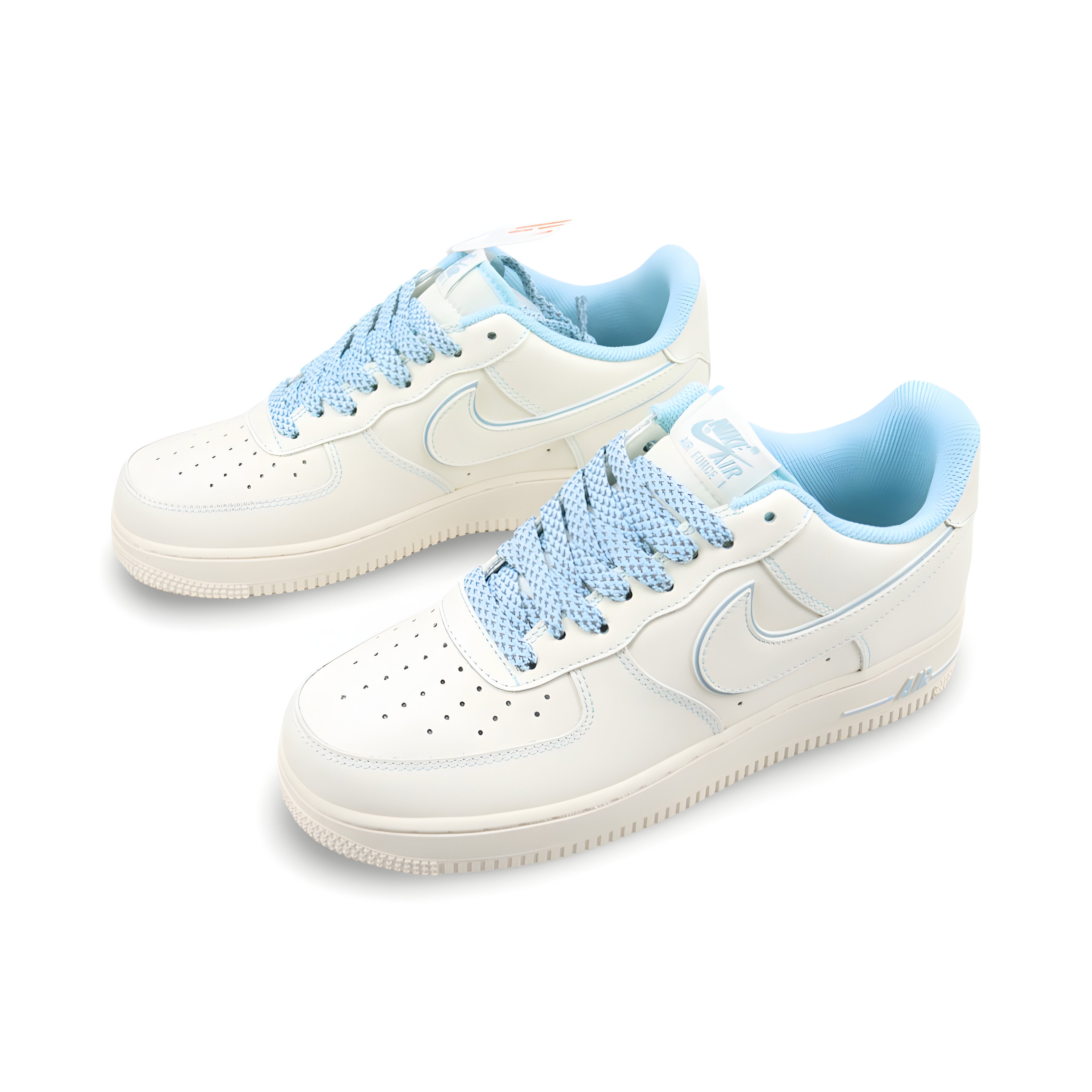 Tênis NK Air Force 1 “Off White e Azul Bebê”