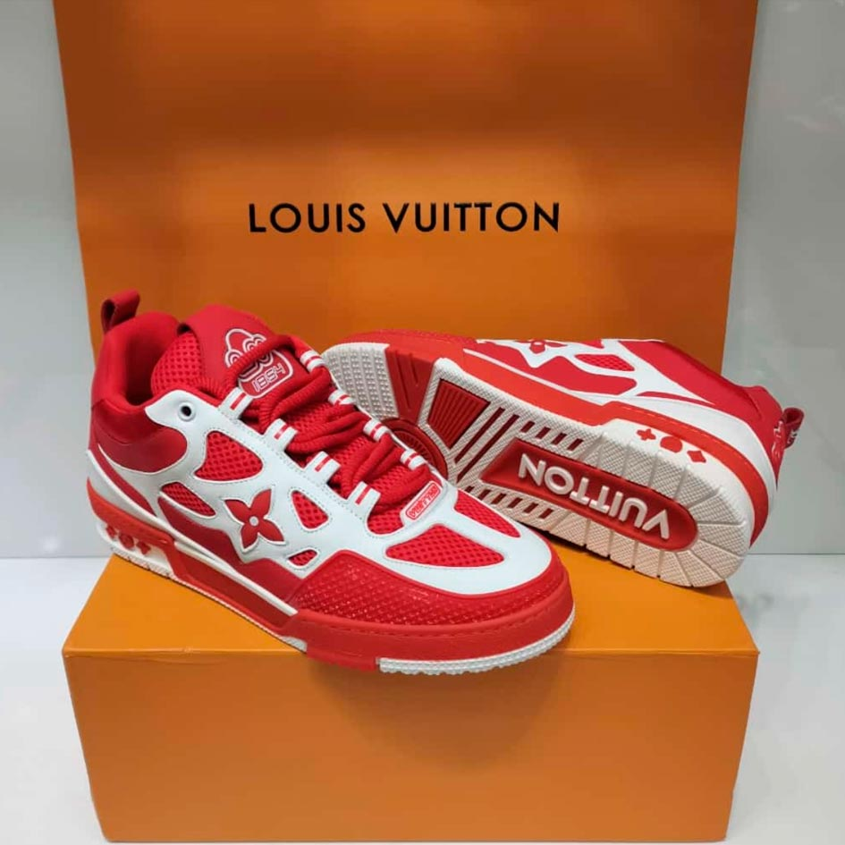Tênis Louis Vuitton LV Skate Rojo e Blanco
