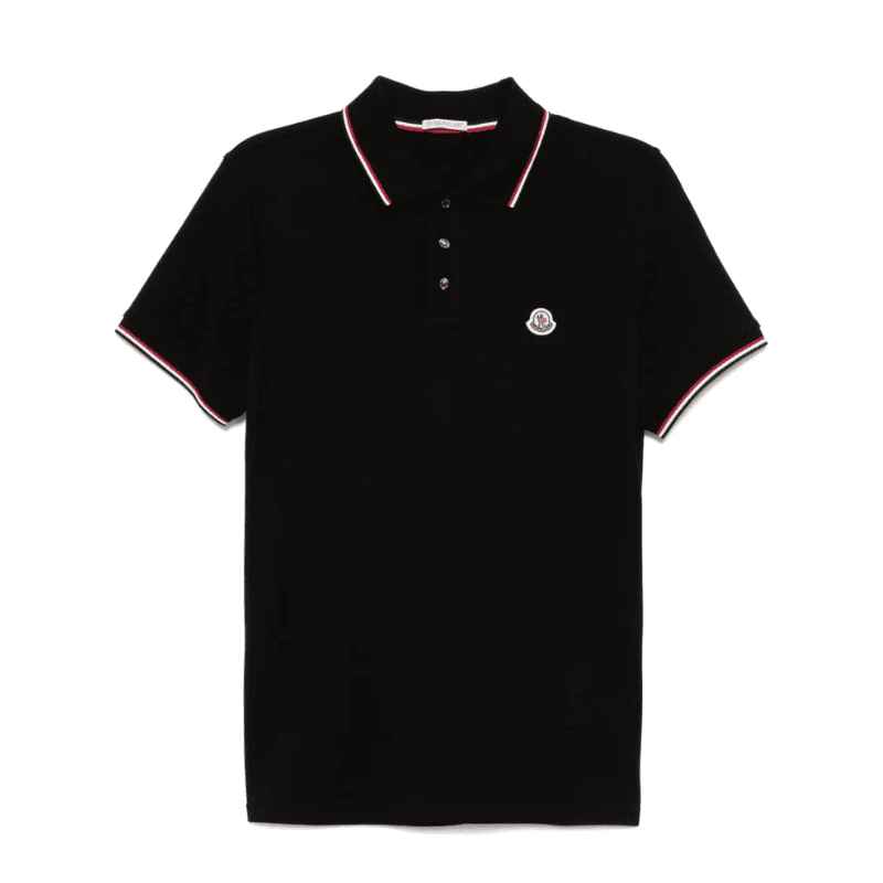 Camiseta Moncler Rib Polo Color Negro